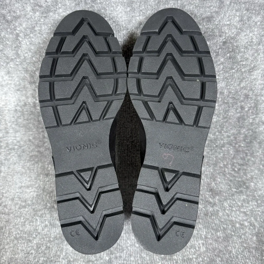 Vionic Willa Wedge‎ Shoes Women's 11 Black Slip On Suede Water Repellent